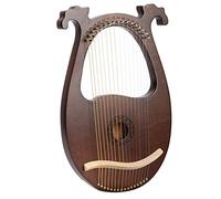 Aiwjeakh Lyre Harp, Instrumento de Cuerpo de Instrumento de Cuerdas de Caoba de 16 Cuerdas con Llave de Ajuste y Cuerdas de Repuesto
