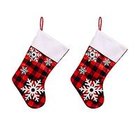 Aiwjeakh Medias de Navidad, perfectamente rústicos, diseño de de nieve, decoración navideña, 9 x 18 pulgadas, 2 unidades