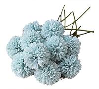Aiwjeakh Ramo de flores de crisantemo, 10 unidades, regalo para personas importantes, gloriosa moral (azul)