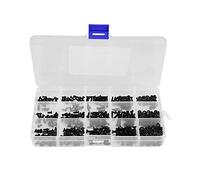 Aiwjeakh Tornillo avellanado hexagonal 481 piezas de acero al carbono hexagonal avellanado kit de tuercas de tornillo plano M2 M2.5 M3