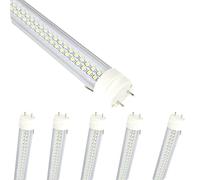 aiwooping, Tubo LED de doble chip T8 de 4 pies, 36 W/20 W, sin parpadeo de alto PF, interfaz G13, repuesto de iluminación industrial para tubos fluorescentes, paquete de 6 (blanco frío 6000 K