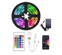 aixi-SHS Tira luminosa LED regulable 5050 SMD 150Leds DC12V con controlador LED RGB Bluetooth Tuya de 4 pines, con mando a distancia de 24 teclas