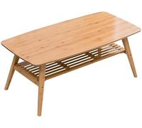 AIXILAN Solid Wood Double-Layer Coffee Table