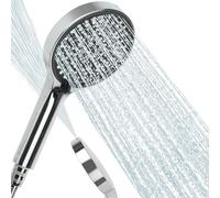 AIXMEET Alcachofa de Ducha, Diámetro de 125 mm, 6 modos Ajustables para Satisfacer Diversas Necesidades como Bañarse, Lavar Animales y Enjuagar el Baño (plata).