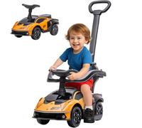 AIYAPLAY 2 en 1 Coche Correpasillos Lamborghini Essenza SCV12 Naranja Negro | para Niños 12-36 Meses, Andador Empujador, Bocina, Mango de Empuje y Barandilla Extraíbles, 86,5x40x89,5 cm