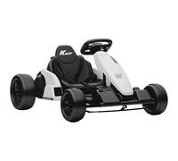 AIYAPLAY 24 V Go-Kart eléctrico para niños Hasta 18 km/h Gokart con función Drift, kart de derrape con 2 motores asiento ajustable Blanco