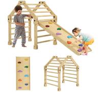 AIYAPLAY 3 en 1 Escalada para Niños Montessori Marco de Escalada Plegable para Niños de 18-48 Meses con Rampa para Deslizarse o Escalar Multicolor
