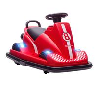 AIYAPLAY 6V Autoscooter para Niños 2 Motores 3-8 Años 2.5 km/h Rojo | Coche eléctrico niños, coche choque eléctrico giratorio 360°, claxon, música LED, arranque suave, control volante.