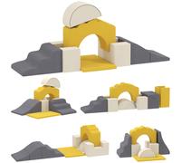 AIYAPLAY 7 Bloques de Espuma para Niños Bloques de Psicomotricidad Juguete para Aprendizaje para Escalar y Gatear Amarillo