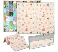 AIYAPLAY Alfombra Bebé Acolchada Plegable Reversible 150x180 cm, Tapete de Actividades Bebé XPE, Doble Cara Impermeable, con Bolsa de Transporte, Multicolor