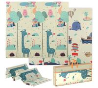 AIYAPLAY Alfombra Bebé Acolchada Plegable Reversible 196x176x1,5 cm Doble Cara Impermeable Multicolor