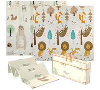 AIYAPLAY alfombra de juegos para bebé 196 x 176 x 1,5 cm plegable de doble cara alfombra de gateo impermeable antideslizante alfombra de juegos para niños multicolor