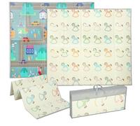 AIYAPLAY Alfombra Plegable de Doble Cara para Bebé, Alfombra Grande de Espuma Resistente al Agua, Alfombra Reversible para Niños Pequeños, para Dormitorios, Guarderías, Salas de Juegos, 195L x 177.5W