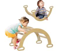 AIYAPLAY Arco de Escalada para Niños 2 en 1 Balancín 68x42x36 cm Natural | de Madera, para Niños de 18-48 Meses, para Bebés, Arco Mecedor, Carga 50 kg