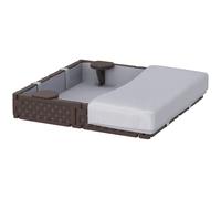 AIYAPLAY Arenero Infantil con 4 Asientos Cubierta Resistente y Diseño Abierto para Jardín Patio o Terraza 119x119x22 cm Marrón