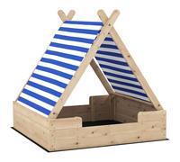 AIYAPLAY Arenero para niños Arenero con techo resistente a la intemperie para 3 niños de 3-6 años 120x120x126,5 cm Aosom España