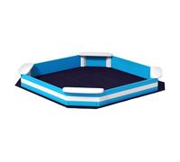 AIYAPLAY Arenero para Niños de +3 Años Arenero Infantil Cuadrada con 4 Asientos para Exterior 133x133x16 cm Azul y Blanco