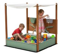 AIYAPLAY Arenero para Niños de Madera con Techo 116x112,5x128 cm Verde