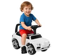 AIYAPLAY Bentley Bentayga Coche de Paseo con Licencia, Coche Deslizante de Pie a Suelo con Compartimento Bajo el Asiento, Bocina Musical, para Niños de 18 a 36 Meses - Blanco