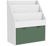 AIYAPLAY Biblioteca para niños Multi-Almacenamiento con 3 niveles de estantes y un cajón, 62,5L x 30l x 70A cm, verde