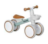 AIYAPLAY Bicicleta sin Pedales para Niños de 12-36 Meses Bicicleta de Equilibrio con Asiento Ajustable Cesta y 4 Ruedas Silenciosas Carga 20 kg 56x27x39 cm Verde