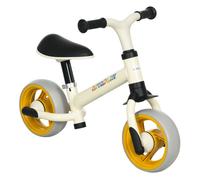 AIYAPLAY Bicicleta sin Pedales para Niños de 18-48 Meses Bicicleta de Equilibrio con Asiento Ajustable en Altura Carga 25 kg 66,5x34x47 cm Blanco y Naranja