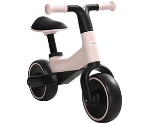 AIYAPLAY Bicicleta sin Pedales para Niños de +18 Meses Triciclo Infantil para Bebé con Sillín Ajustable en 30-36,5 cm Ruedas de Ø19 cm Carga 25 kg 66,5x34x46,5 cm Rosa