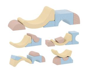 AIYAPLAY Bloques de Espuma 5 Piezas Grandes Bloques Blandos Azul | Bloques gigantes de escalada para niños, conjunto de bloques de construcción aspecto cuerda