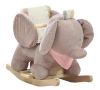 AIYAPLAY Caballito Balancín para Bebés con Sonido de Elefante y Cinturón de Seguridad de 3 Puntos Caballo Juguete con Base de Madera de Álamo para Niños de 18-36 Meses Marrón