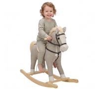 AIYAPLAY Caballito Balancín para Bebés de 12 a 36 Meses Gris | Caballo Balancín, Base de Madera, Sonidos y Asas de Seguridad, Regalo para Niños y Niñas