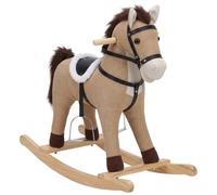 AIYAPLAY Caballo Balancín con Sonidos y Asas de Seguridad Base de Madera para Niños de 12 a 36 Meses Marrón Oscuro Aosom España
