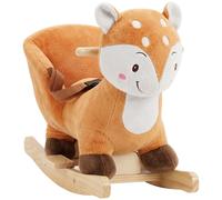 AIYAPLAY Caballo Balancín para Bebés de 12 a 36 Meses Diseño de Ciervo Base Ancha con Sonidos y Cinturón de Seguridad Marrón Oscuro Aosom España