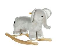 AIYAPLAY Caballo Balancín para Niños de 2-4 Años Caballo de Juguete en Forma de Elefante con Sonido Asas y Base de Madera Carga 40 kg 64,5x31x52 cm Gris