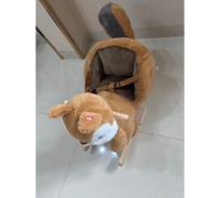AIYAPLAY Caballo mecedor para niños 1-3 años en forma de ardilla de peluche, sonidos, cinturón de seguridad, marrón