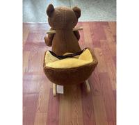 AIYAPLAY Caballo Mecedor para Niños 18 meses+ en Forma de Osito con Música y Estructura en Madera Maciza, Color Café