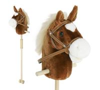 AIYAPLAY Cabeza de Caballo con Palo de Madera 95 cm de Altura Marrón | Sonidos y Ruedas, Caballo de Juguete