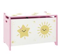 AIYAPLAY Caja de Almacenaje Juguetes 53L Baúl Juguetes Infantil con Tapa Abatible y Pistón de Gas para Sala de Juegos Rosa