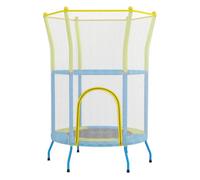 AIYAPLAY Cama Elástica Infantil Ø140x190 cm Trampolín para Niños de 3-6 Años con Red de Seguridad Barras Acolchadas Carga 45 kg para Interior Multicolor