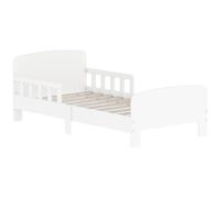 AIYAPLAY Cama infantil 70x140 cm cama para niños con barrera anticaídas y somier para niños y niñas de 3-8 años blanco Aosom España