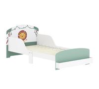 AIYAPLAY Cama infantil para Niños de +3 Años 70x140 cm de Madera con Almacenaje y Dibujo de León para Dormitorio Verde