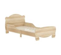 AIYAPLAY Cama para Niños de +3 Años 140x70 cm Cama Infantil de Madera Cabecero en Forma de Oso Carga 80 kg para Dormitorio Natural
