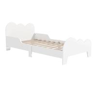 AIYAPLAY Cama para Niños de +3 Años 140x70 cm Estructura de Cama Infantil Tema de Nubes con Barandilla para Dormitorio Blanco BLANCO 143.5X74.5X56 cm