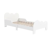 AIYAPLAY Cama para Niños de +3 Años 140x70 cm Estructura de Cama Infantil Tema de Nubes con Barandilla para Dormitorio Blanco