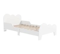 AIYAPLAY Cama para Niños de +3 Años 140x70 cm Tema de Nubes Estructura de Cama infantil con Barandilla Carga 80 kg Blanco