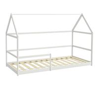 AIYAPLAY Cama para Niños de Madera en Forma de Casa Cama Infantil con Barandillas Cama Casita Carga 60 kg 90x190 cm Blanco