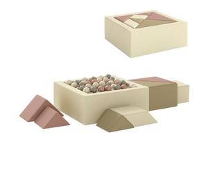 AIYAPLAY - Campo de motor para bebé, 9 unidades, con piscina de bolas, módulo de espuma suave con funda de pana, bloques de construcción educativos para niños en edad preescolar, multicolor