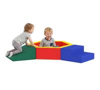AIYAPLAY - Campo de motor para bebé de espuma EPE con piscina de bolas, módulo motricidad para bebé con funda de PU, Soft Play Corner Climber, juguetes educativos para niños en edad preescolar