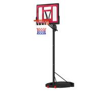 Aiyaplay canasta de baloncesto con bolsa de peso altura ajustable 200-260 cm canasta de baloncesto portátil con ruedas y base rellenable para interior y exterior rojo y negro 260 cm