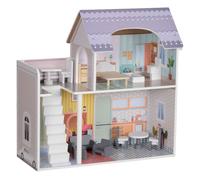 Homcom - Casita de muñecas con muebles 2 alturas