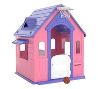Aiyaplay Casita Infantil Exterior E Interior 3 En 1 Rosa Y Morado